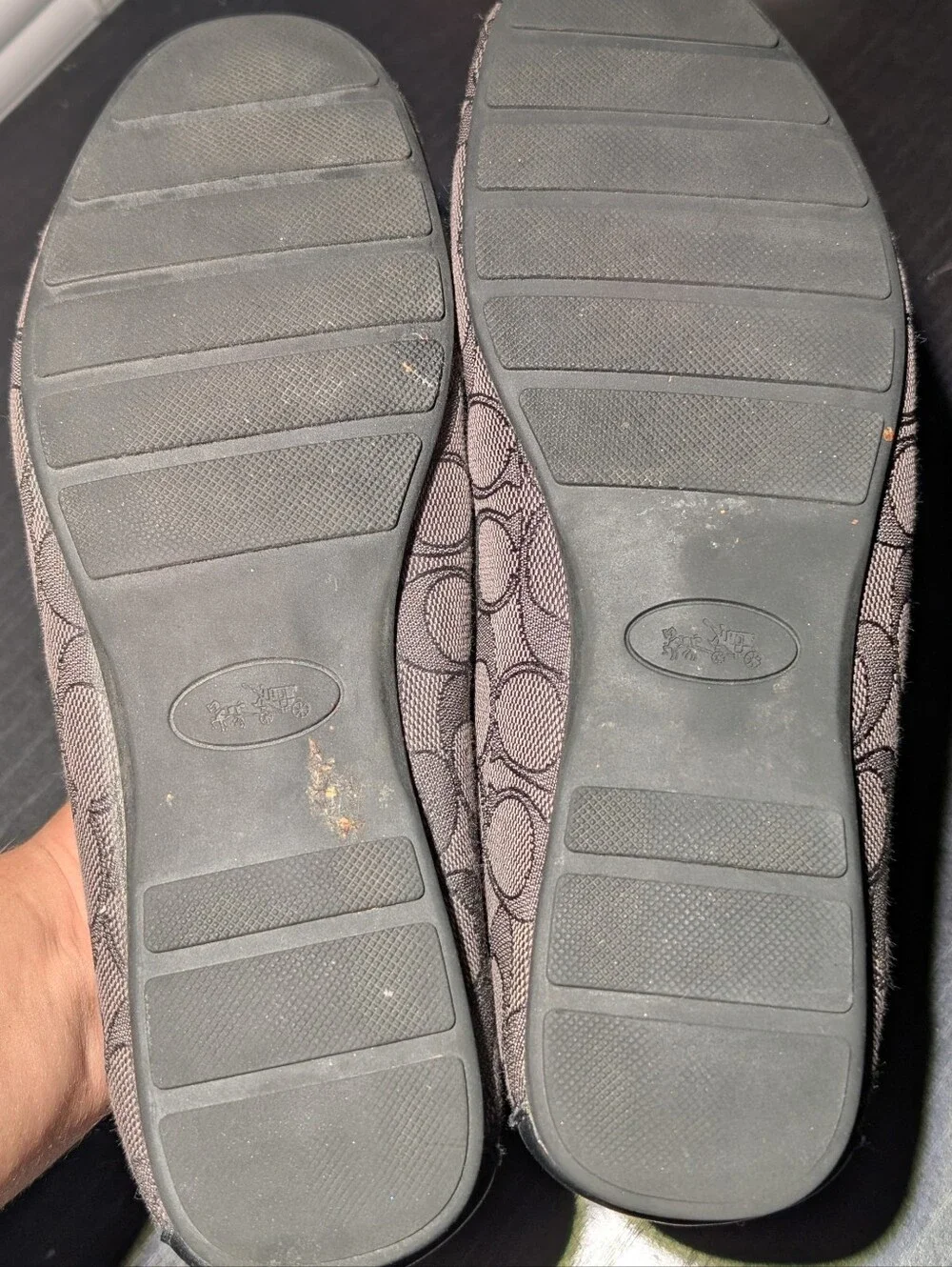 COACH Women's Gray Signature Canvas Loafers